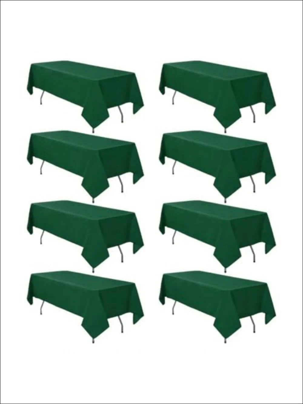8 Pack Rectangle Tablecloth 60x102 Inch Polyester Wrinkle Resistant for 6ft